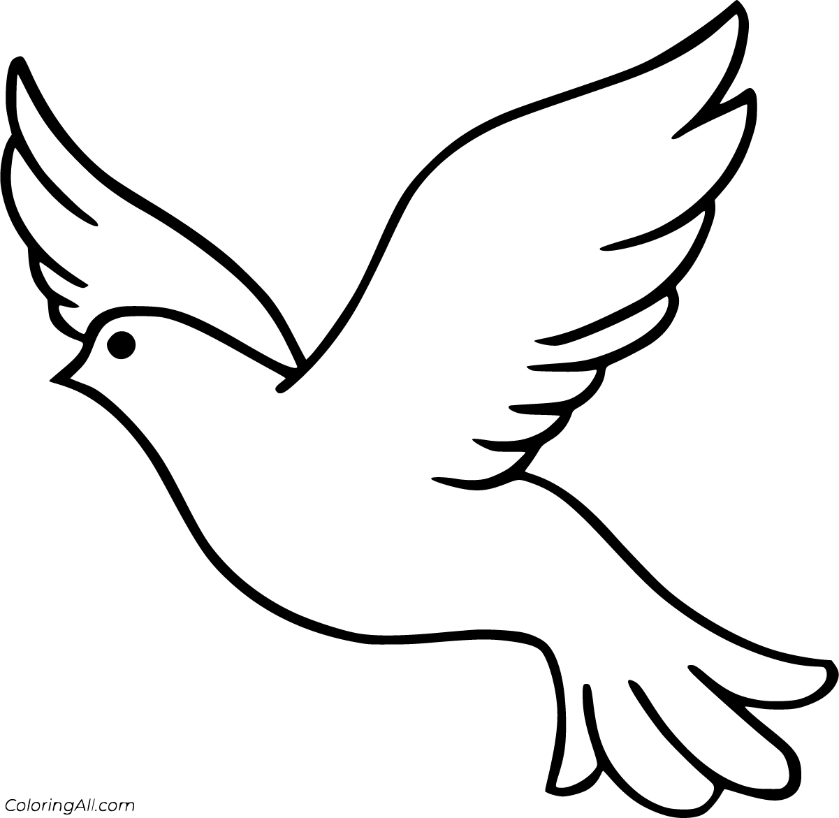 Free printable dove coloring pages in vector format easy to print from any device and automatically fit any paâ bird coloring pages dove images dove outline