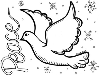 Peace dove coloring sheet by koolkats art bin tpt