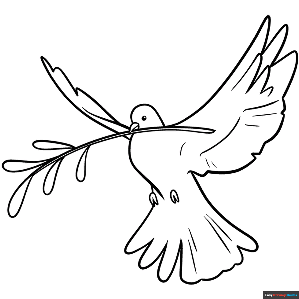 Dove coloring page easy drawing guides