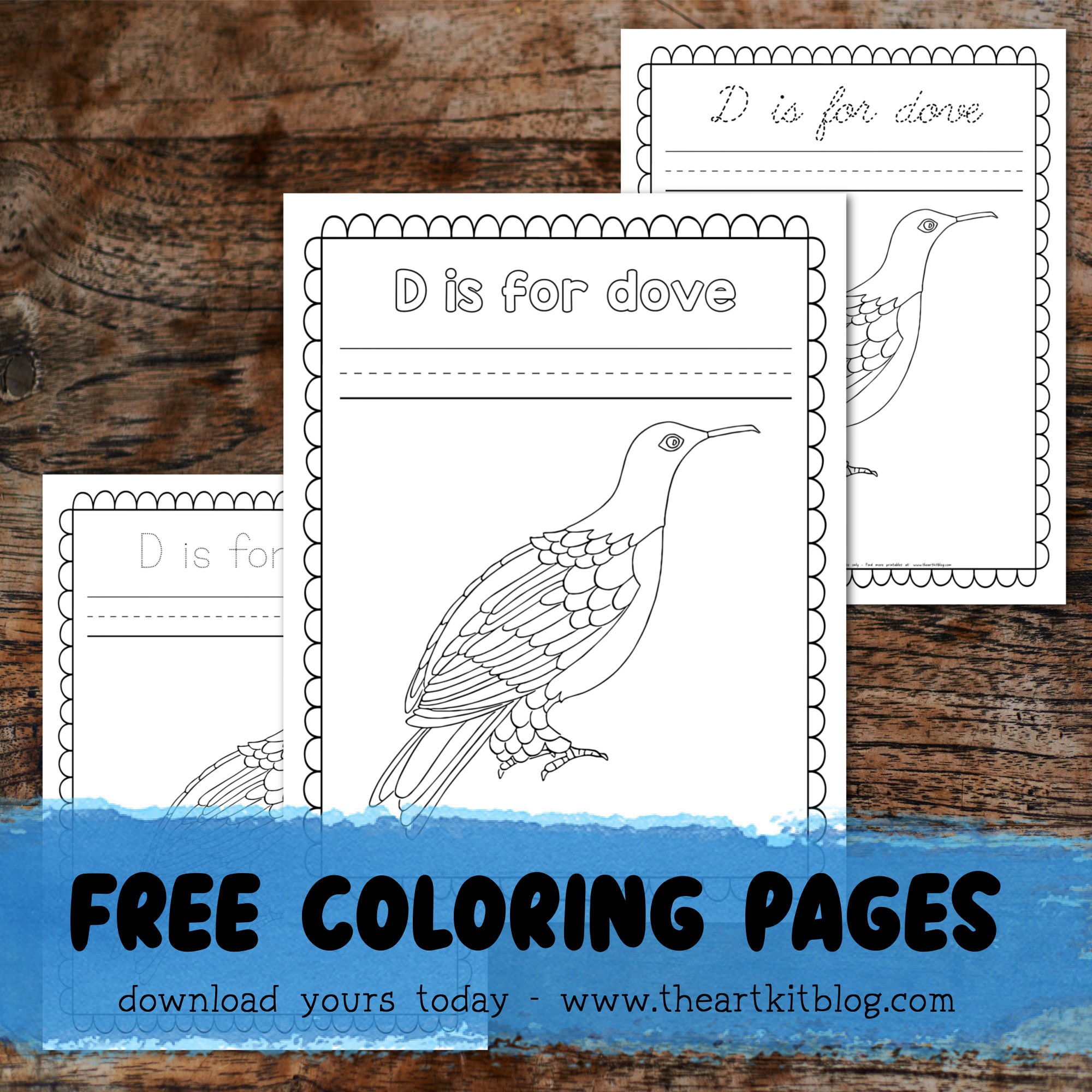 Letter d is for dove coloring pages free printable â the art kit