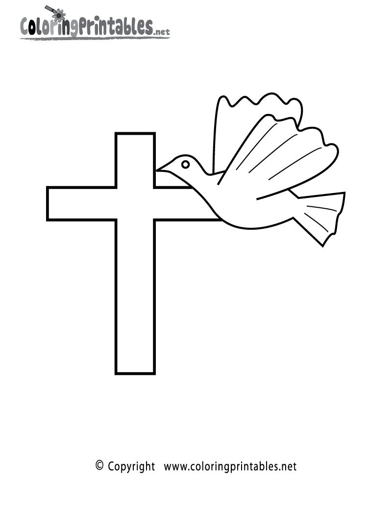 Dove cross coloring page