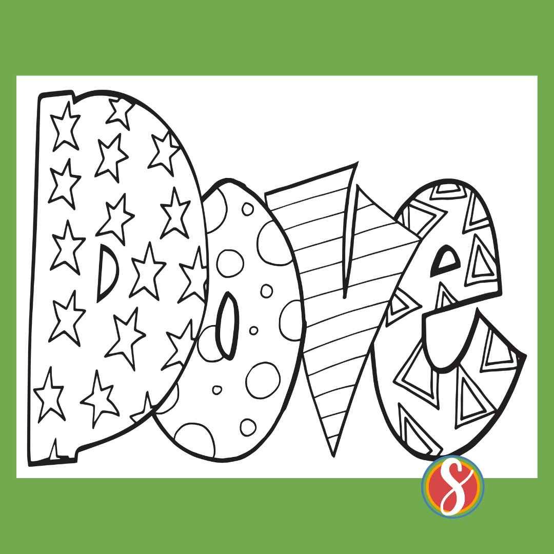 Free dove coloring pages â stevie doodles