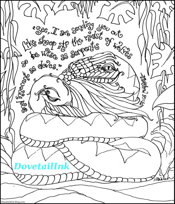 Printable wise as serpent innocent as dove coloring page for all ages matthew scripture art confirmations retreats homeschool