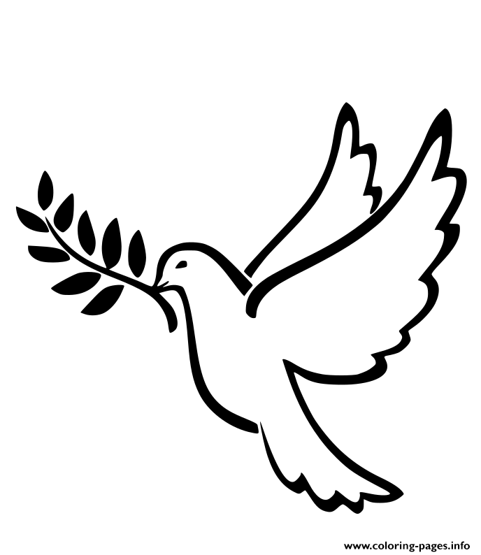 Peace dove coloring page printable