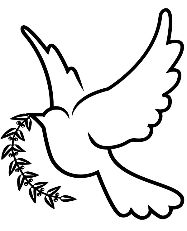 Dove of peace printable relaxing coloring picture