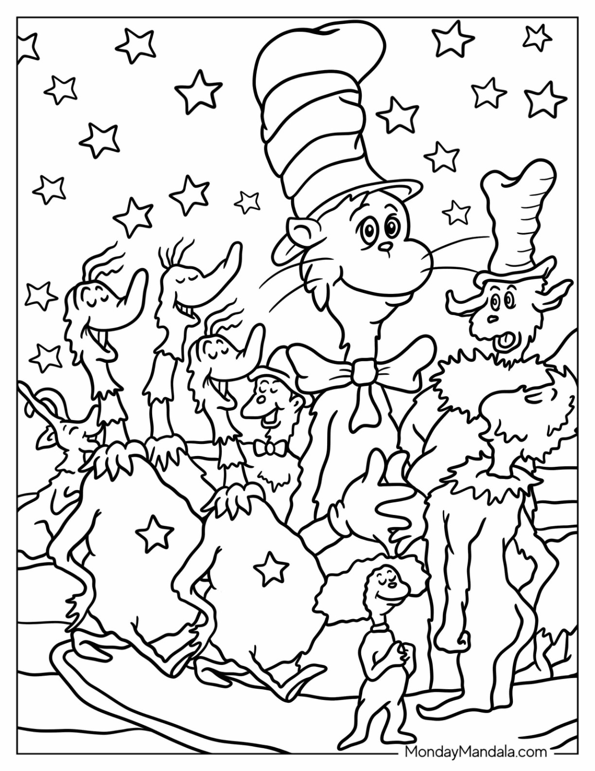 Dr seuss coloring pages free pdf printables