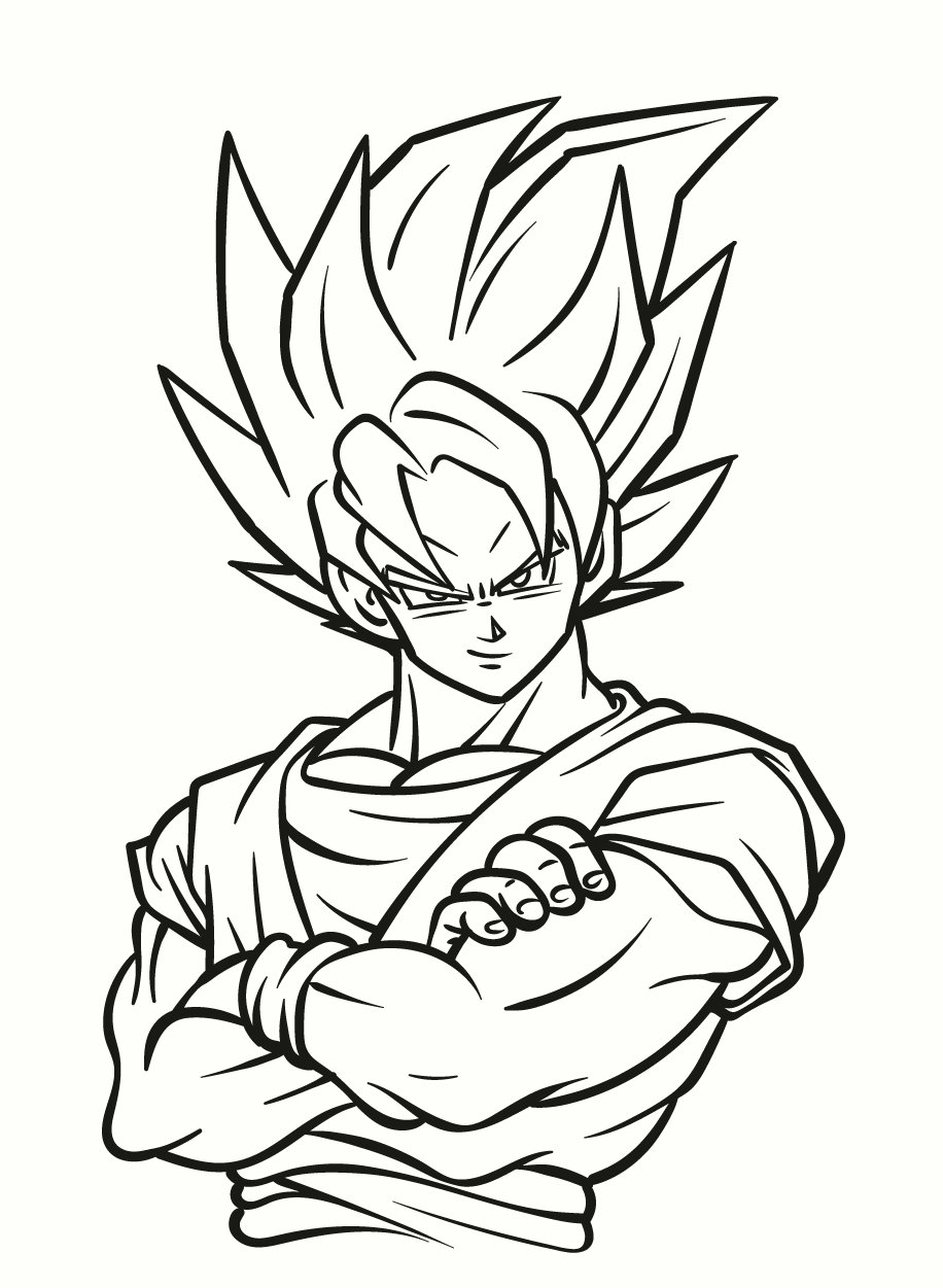 Adult goku dragon ball z coloring page