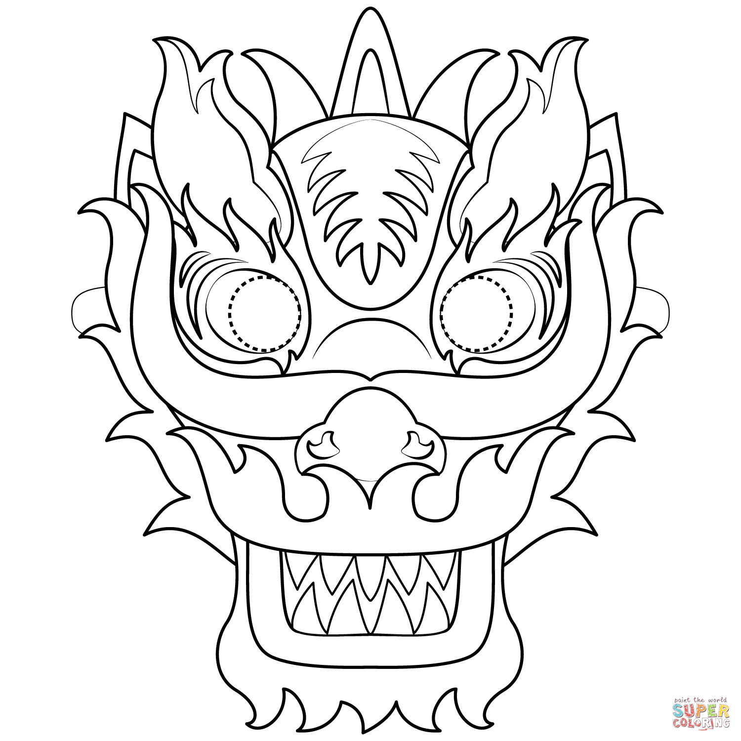 Free printable dragon mask template