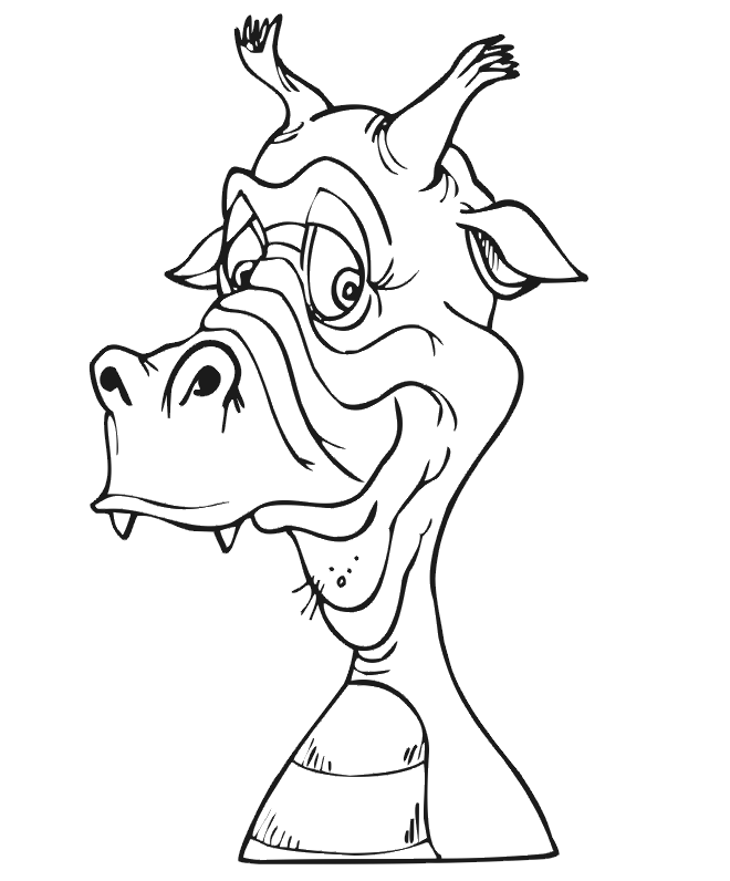 Dragon coloring page goofy dragon face