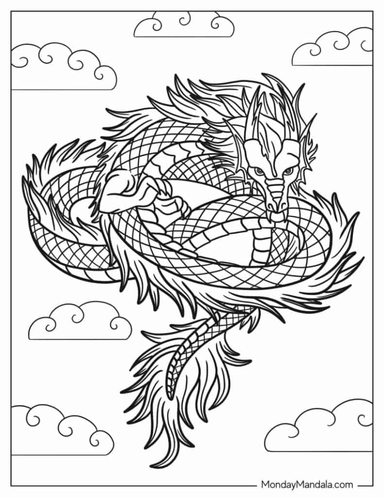 Dragon coloring pages free pdf printables