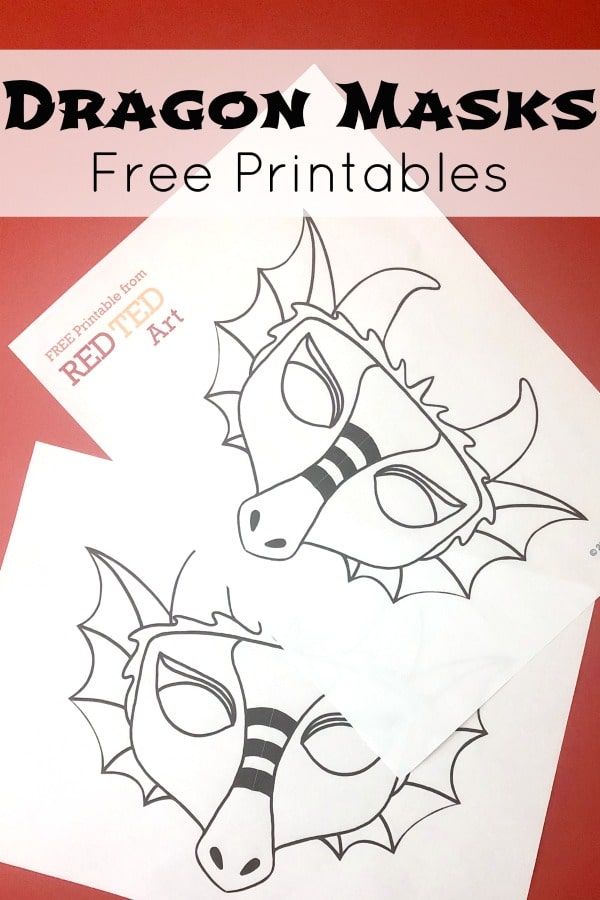 Dragon mask coloring page