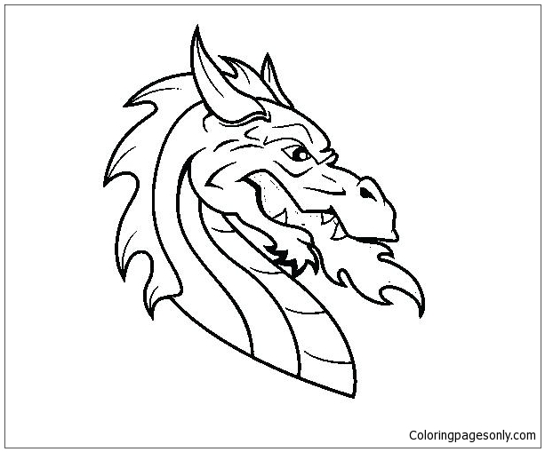 Dragons head coloring page