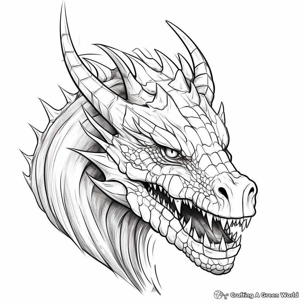 Dragon head coloring pages