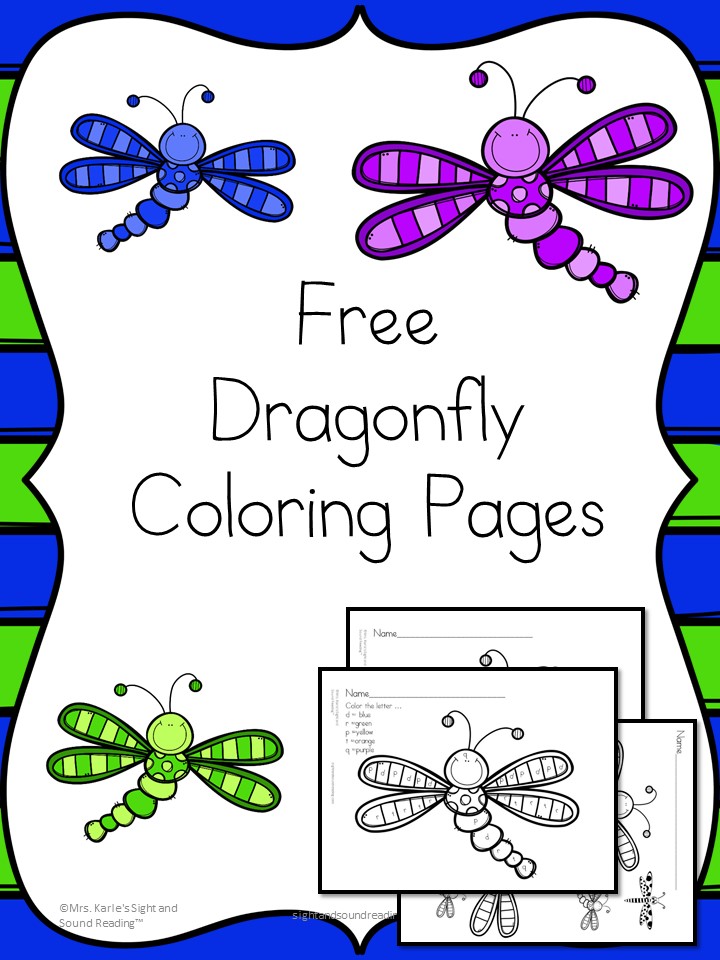 Dragonfly coloring pages mrs karles sight and sound reading