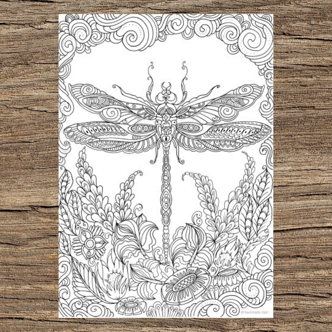 Dragonfly printable adult coloring page from favoreads coloring book pages for adults and kids coloring sheets coloring designs