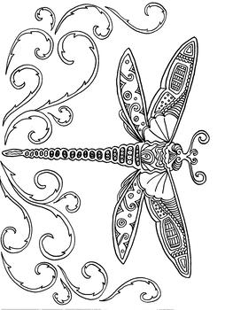 Dragonfly coloring sheet by the happy hospital teacher tpt