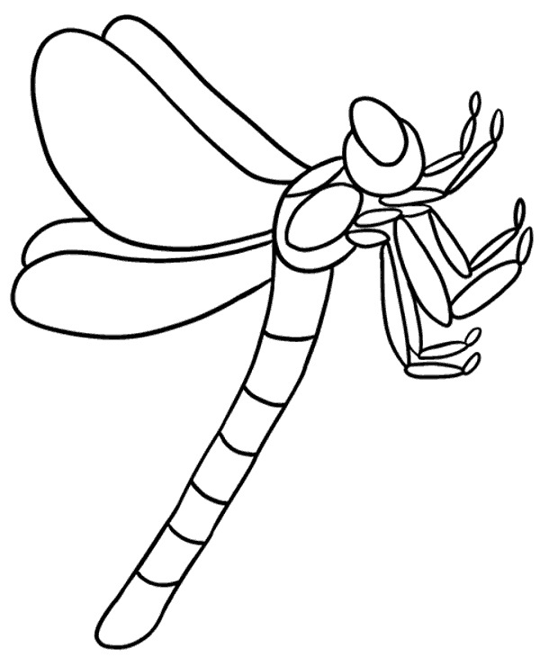 Printable dragonfly coloring page for kids