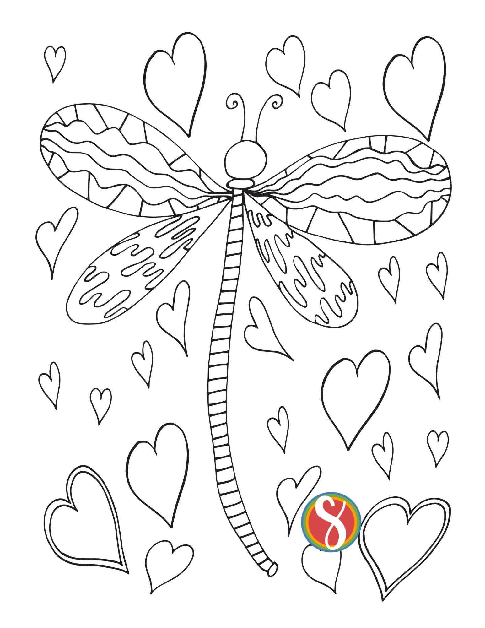 Free dragonfly coloring pages â stevie doodles