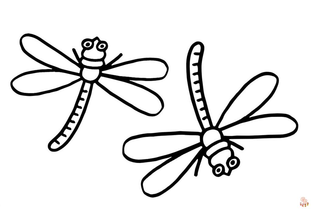 Dragonfly coloring pages printable and free for kids