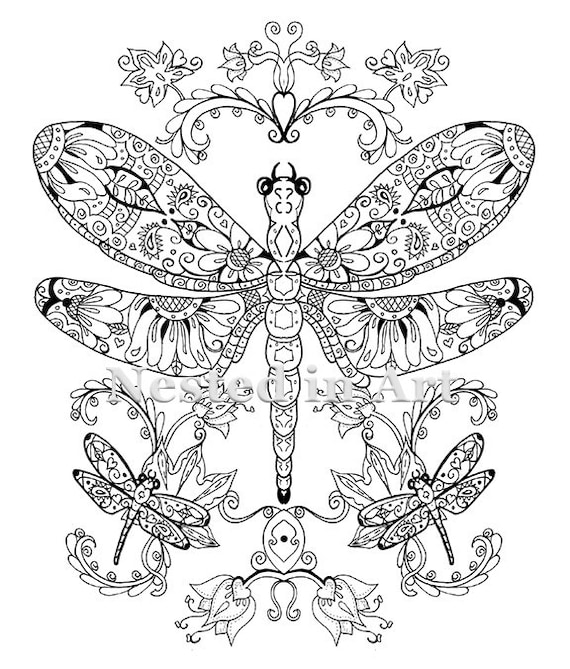 New dragonfly dragonflies digital download coloring page download now
