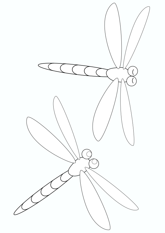 Dragonfly drawing for coloring page free printable nurieworld