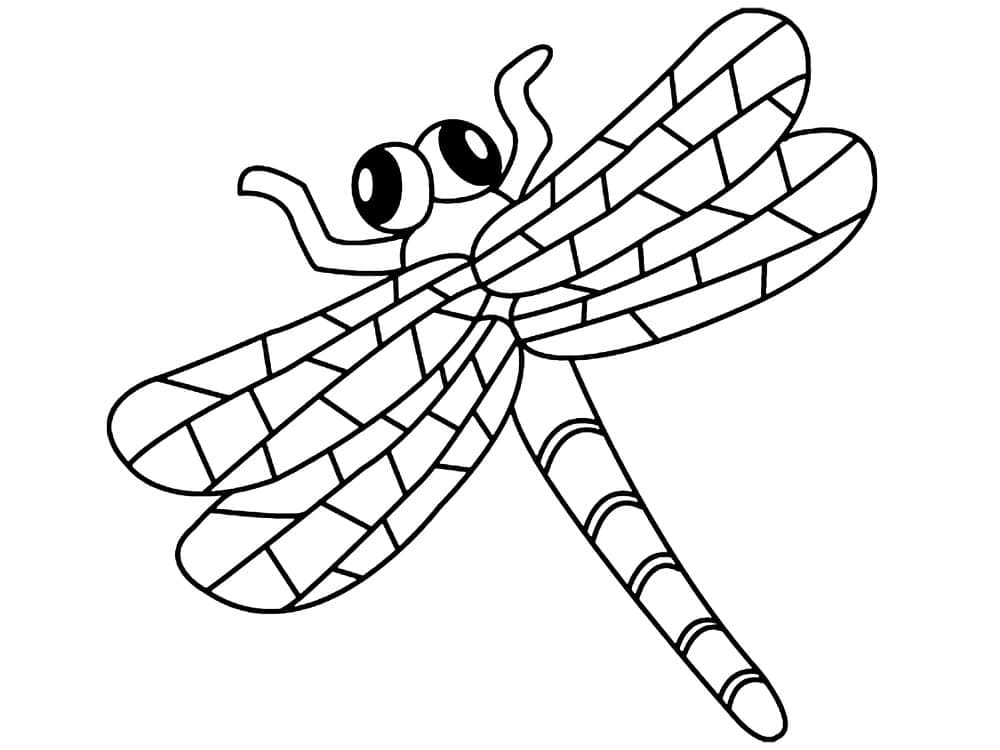 Free drawing of dragonfly coloring page