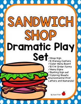 Sandwich shop dramatic play center printables labels signs for pretend play dramatic play sandwich shops dramatic play centers