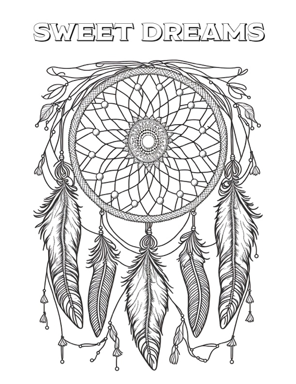 Free printable dream catcher coloring pages