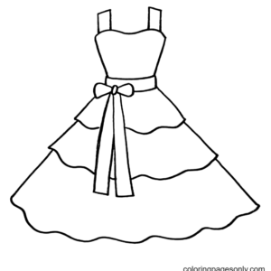 Dress coloring pages printable for free download