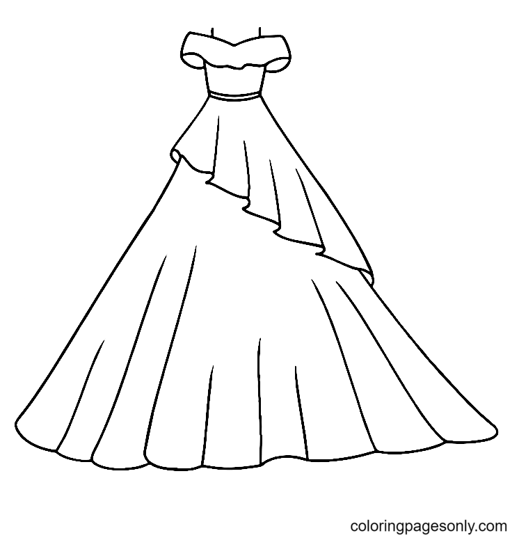 Dress coloring pages printable for free download