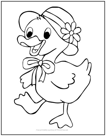 Spring duckling coloring page print it free