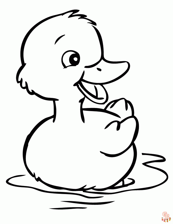 Fun and free cute baby duck coloring pages for kids