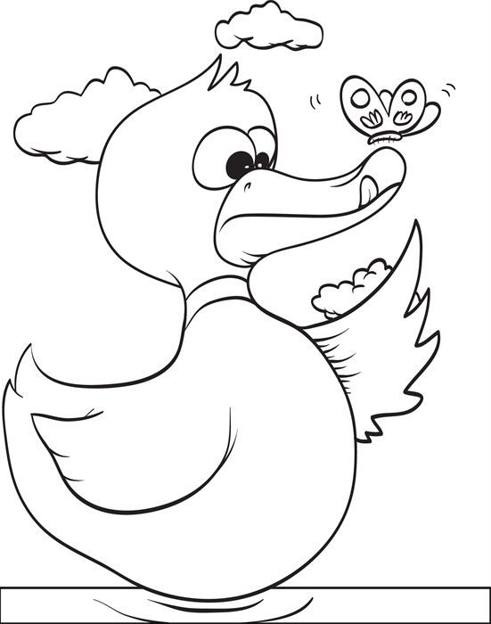 Free duck coloring page for kids crafts and worksheets for preschooltoddler and kindergarten