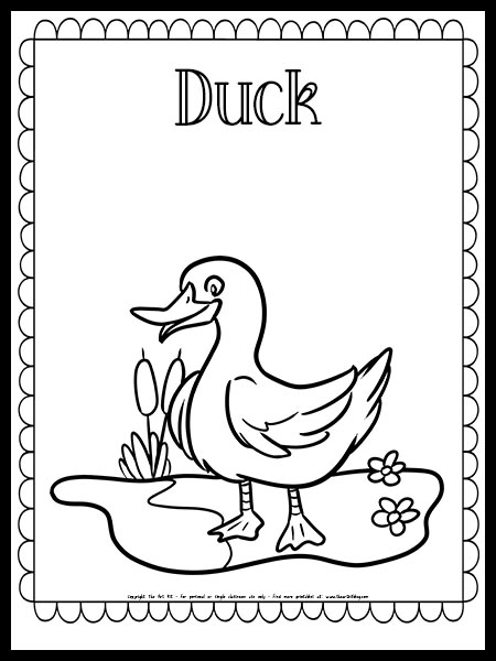 Duck coloring page â the art kit