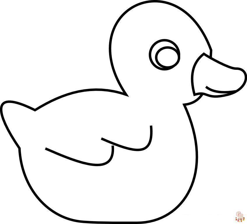 Get creative with cute duck toy coloring pages