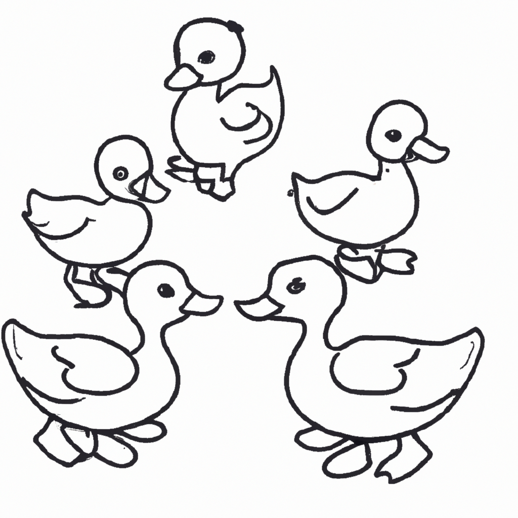 Little ducks coloring page