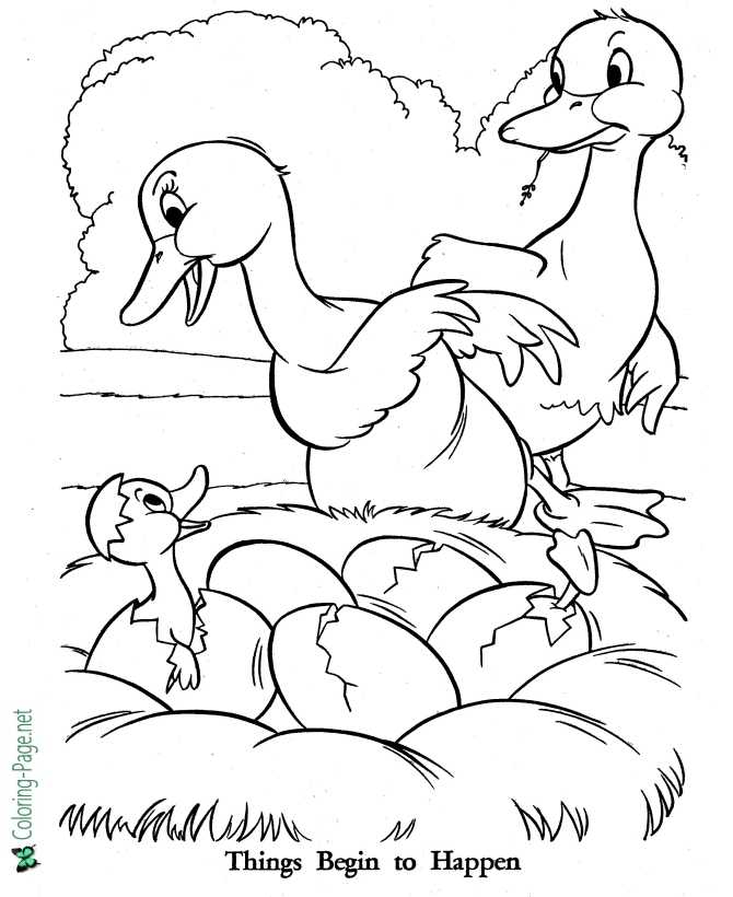 The ugly duckling coloring pages