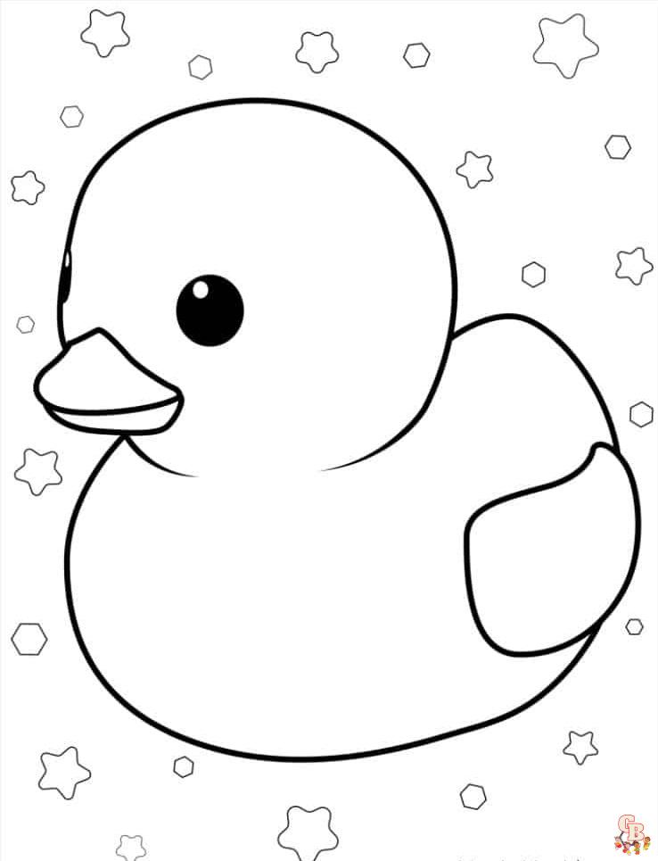 Get creative with cute duck toy coloring pages