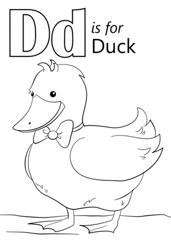 Letter d is for duck coloring page free printable coloring pages