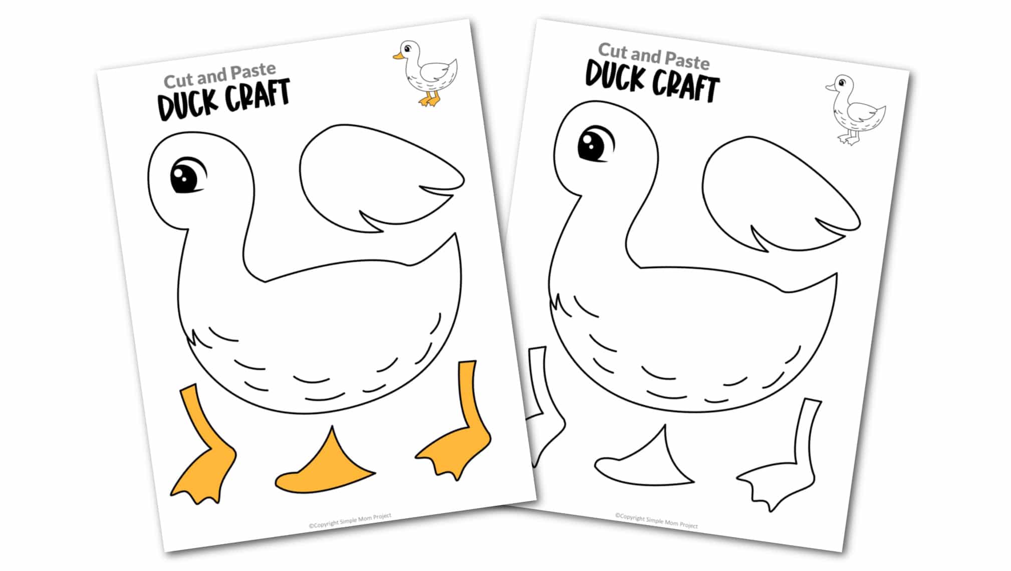 Free printable duck craft template â simple mom project