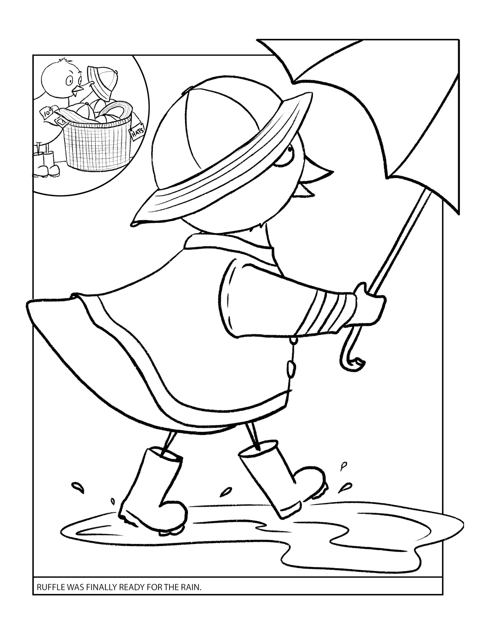 Ruffle duck coloring pages