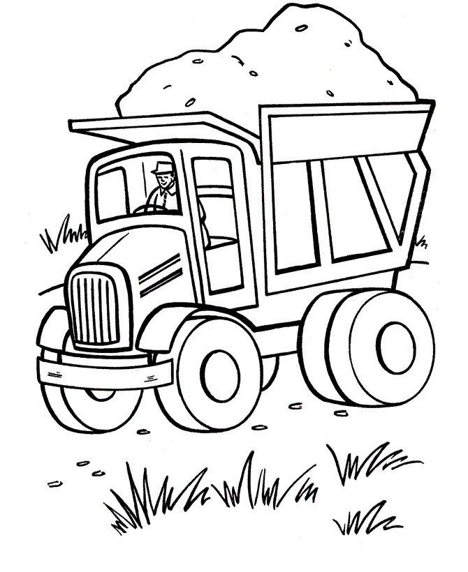 Coloring pages loaded dump truck coloring pages