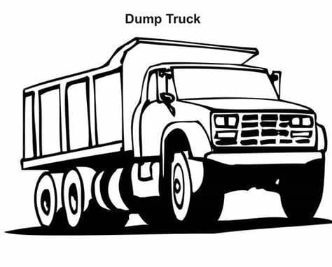 Dump truck coloring page