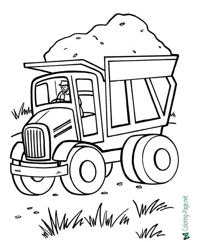 Dump truck coloring pages