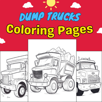 Dump trucks coloring pages for kids