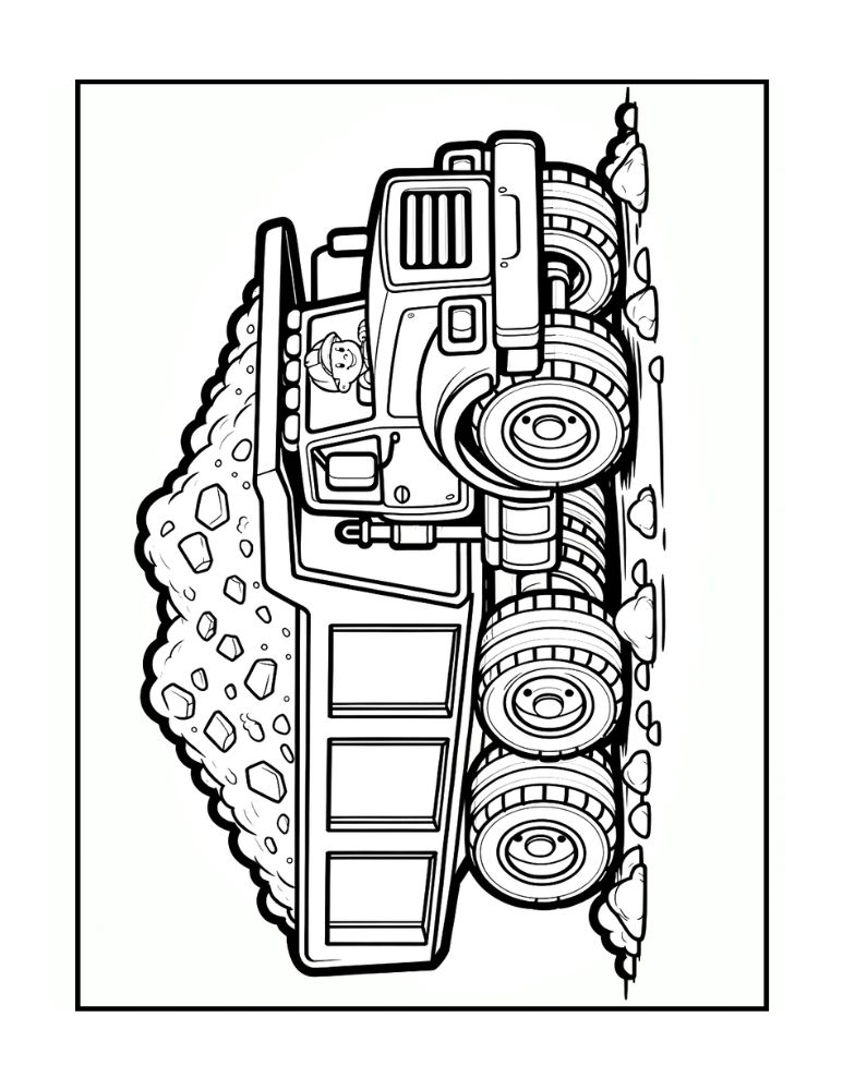 Free dump truck coloring pages for kids