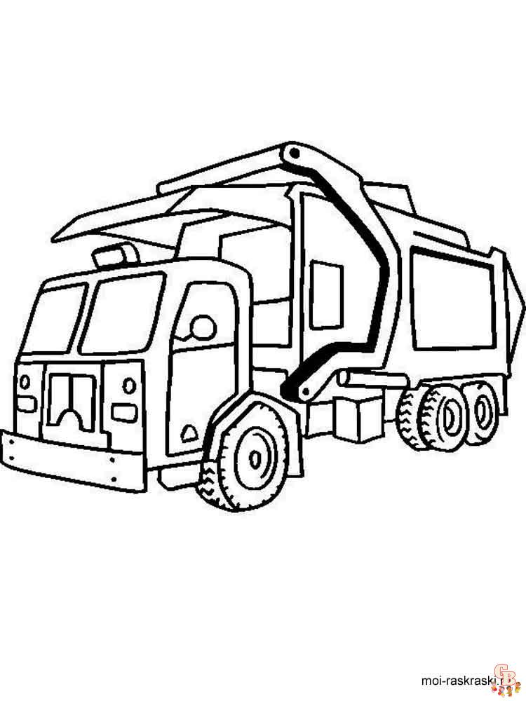 Free garbage truck coloring pages