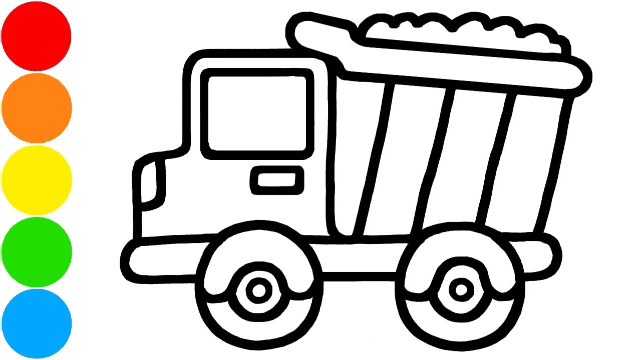 How to draw dup truck for kids truck coloring pages for kids