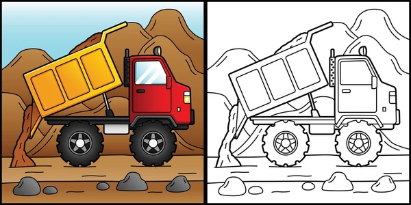 Dump truck picture dump truck coloring page royalty