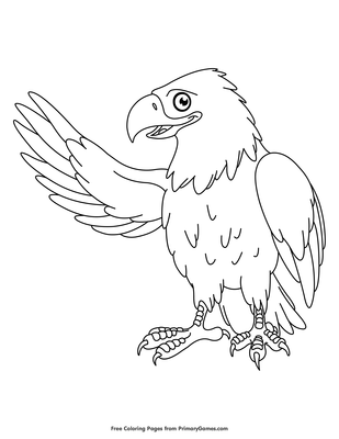 Waving eagle coloring page â free printable pdf from